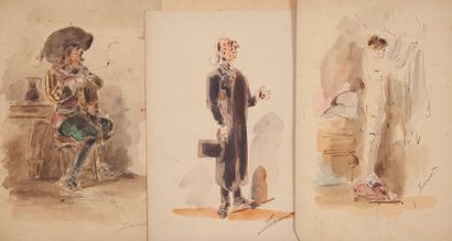 Alexandre DUPENDANT (1833-1884) Portrait de militaire ou d'arabe, scènes animées.

Lot...