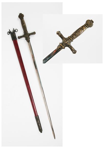 Style Empire, seconde moitié du XXè siècle. Officer's sword.

Metal handle with double...