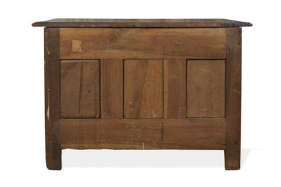 null 
Regency walnut crossbow chest of drawers with three rows of drawers framed...