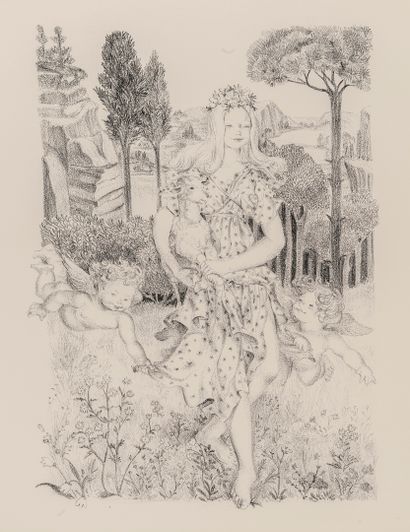 COLLOT (André). 
The voyeurs. With 12 etched compositions. Parsi, s.d., in-4 oblong,...