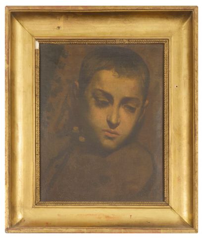 Ecole du XIXème siècle Study of a boy's face. 

Oil on canvas.

35 x 28 cm.

Small...