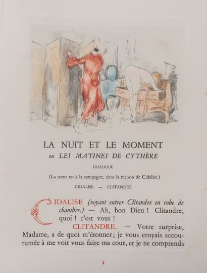 CREBILLON - ICART (Louis). 
La nuit et le moment. Paris, Guillot, s.d., pet. in-fol....