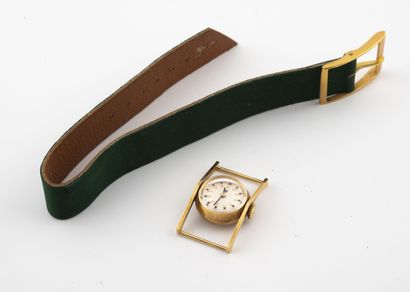 LIP Montre-bracelet de dame en or jaune (750) 
Boîtier rond, attaches rectangulaires....