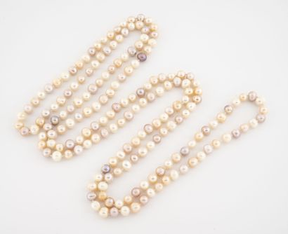 Long necklace of cultured pearls, baroque,...