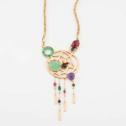 Important necklace in yellow gold (750) made...
