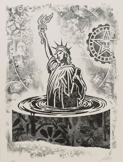 SHEPARD FAIREY (1970) Damaged Stencil series, 2017.
Impression offset sur papier.
Portfolio...