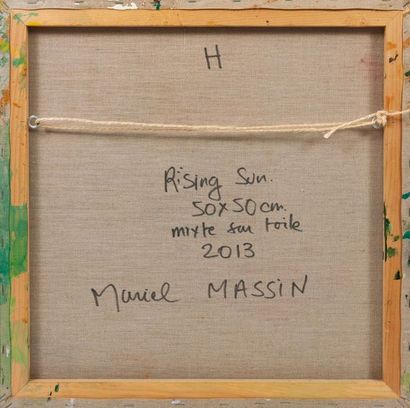 Muriel MASSIN (1949) Rising Sun, 2013.
Technique mixte sur toile.
Signée, titrée...