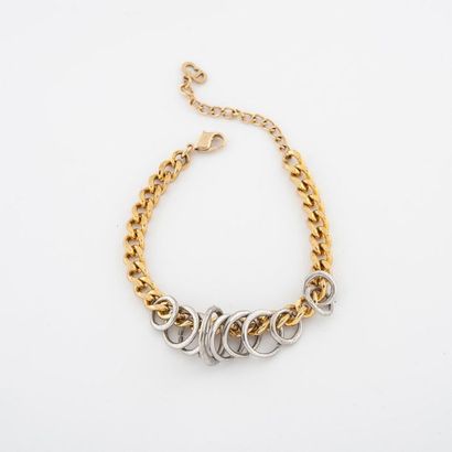 DIOR, Collection Ripped & Zipped, Printemps-Eté 2001 Bracelet en métal doré à maille...