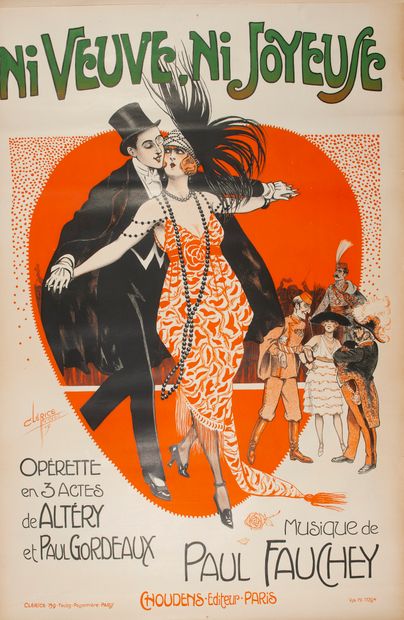 Lot d'affiches sur papier Comprenant : 

- Tcherko, opérette hongroise en deux actes.

Signée...