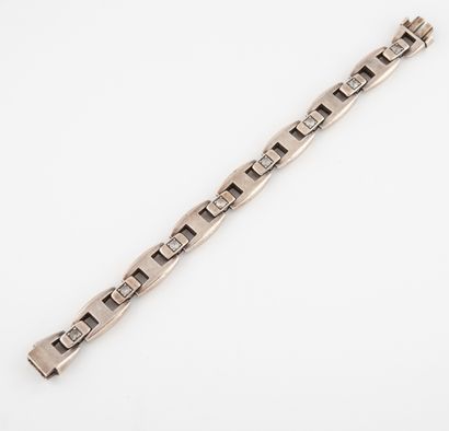 HERMÈS Paris, Cassiopée Silver bracelet (925) with a stylised anchor chain link,...