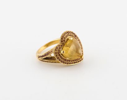 MAUBOUSSIN, Subtile raison Heart ring in yellow gold (750) set with a faceted heart...