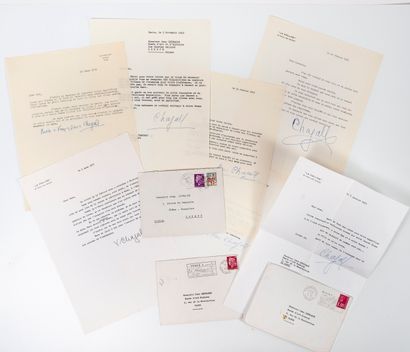 Marc CHAGALL (1887-1985) 8 lettres tapuscrites, avec signatures autographes, dont...