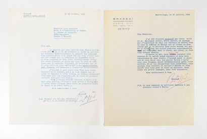 BRASSAÏ (1899-1984) 2 lettres tapuscrites, corrections et signatures autographes,...