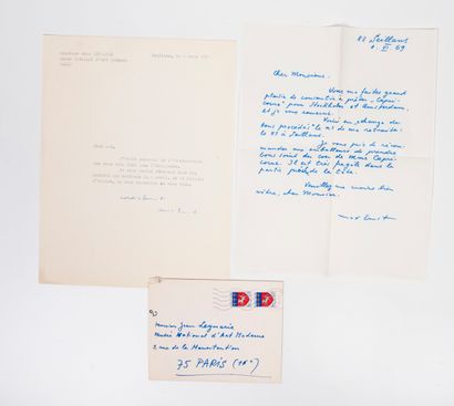 Max ERNST (1891-1976) Lettre autographe signée et datée du 1er juin 1969, avec enveloppe...