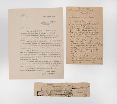 Henri MATISSE (1869-1954) Lettre autographe signée à Jean Leymarie, 3 pages sur feuillet...