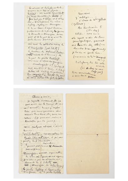 Jean-Michel ATLAN (1913-1960) Lettre autographe signée, au couple Leymarie. 3 pages.

"Chers...