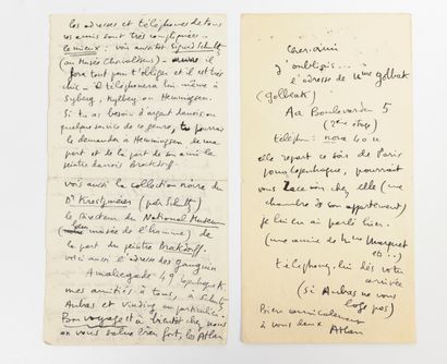 Jean-Michel ATLAN (1913-1960) Lettre autographe signée, au couple Leymarie. 3 pages.

"Chers...