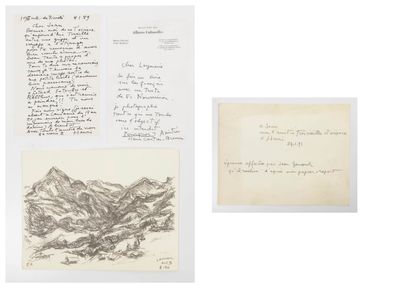Henri Cartier-Bresson (1908-2004) 2 lettres autographes signées, à Jean Leymarie,...