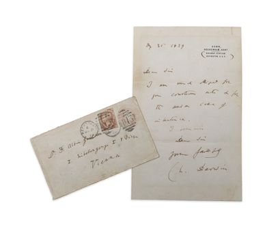 Charles DARWIN (1809-1882) Lettre autographe signée adressée à un docteur viennois....