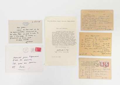 Pierre ALECHINSKY (1927) 3 cartes postales autographes signées, 1958-1962, à Jean...