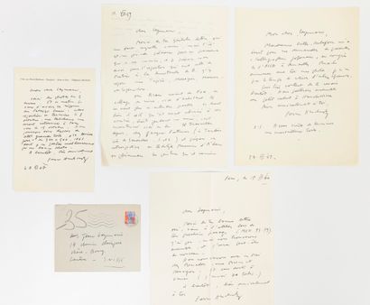 Pierre ALECHINSKY (1927) 4 lettres autographes signées, dont une avec enveloppe,...