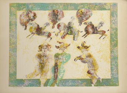 SAKTI BURMAN (1935) Untitled.

Lithograph in colors on paper.

Artist's proof.

Signed...