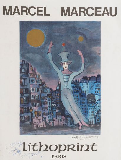 Marcel MARCEAU (1923-2007) The clown.

Lithograph in colors on paper.

Signed and...