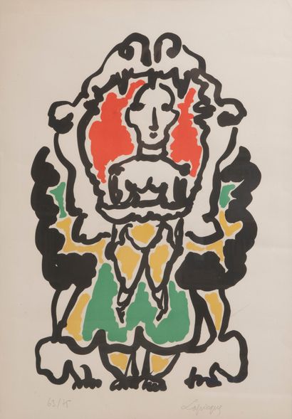 Charles LAPICQUE (1898-1988) Le Dieu Lare, 1952

Lithographie en couleurs sur papier.

Signé...