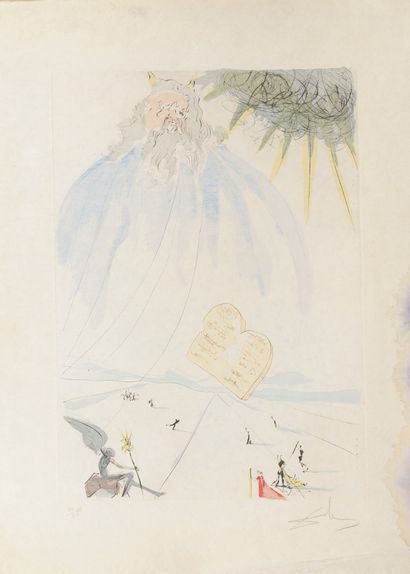 Salvador DALI (1904-1989) Moses and the Tables of the Law.

Drypoint enhanced with...