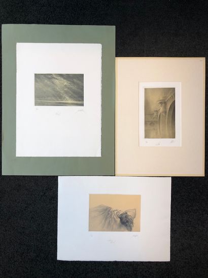 Jean-Michel MATHIEUX-MARIE (1947) Lot of eight etchings on paper.

- Venice, 1998.

Signed,...