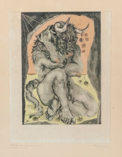 Pierre-Yves TREMOIS (1921-2020) The Minotaur.

Lithograph and stencil on paper.

Unsigned.

33...