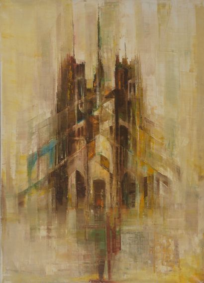Roger SURAUD (1938-2016) Cathédrale Notre Dame. 

Huile sur toile.

Signée en bas...