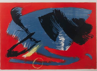 Gerard SCHNEIDER (1896-1986) Untitled, 1970. 

Lithograph enhanced on paper mounted...