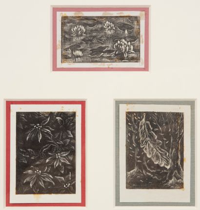 *Ecole du XXème siècle Untitled.

Three etchings marouflaged on cardboard.

Dedicated...