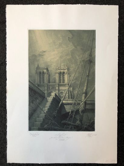 Jean-Michel MATHIEUX-MARIE (1947) Lot of eight etchings on paper.

- The Little Bridge,...