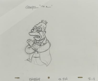 Studio Matt GROENING Grampa: "I'm A..." 
Abraham. The Simpsons. 
Graphite on perforated...