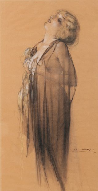 Léo FONTAN (1884-1965) Femme les mains sur la poitrine.

Mine de plomb, crayons de...