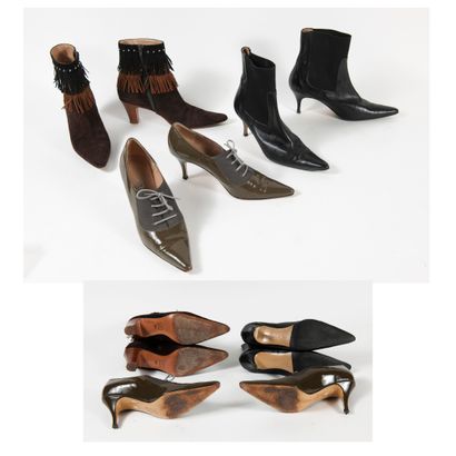 JET SET Paris Lot including three pairs of shoes with pointed toe:

- Pair of black...