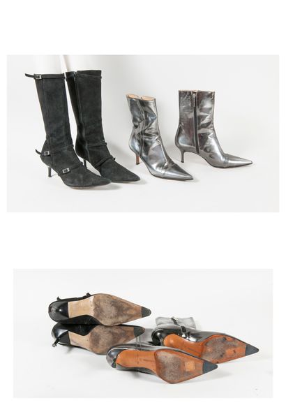 Luciano PADOVAN, Elizabeth STUART Lot including two pairs of short boots with pointed...