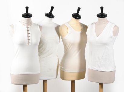 DOLCE & GABBANA Lot including: 

- White cotton sleeveless t-shirt, V-neck.

Label...