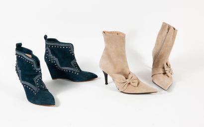 ALBANO, THE SELLER Lot including two pairs of pointed toe boots:

- ALBANO

Pair...