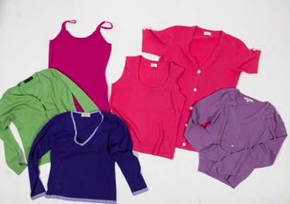 null Set of two twin-sets (vest and tank top), a vest, a dress and a V-neck sweater...