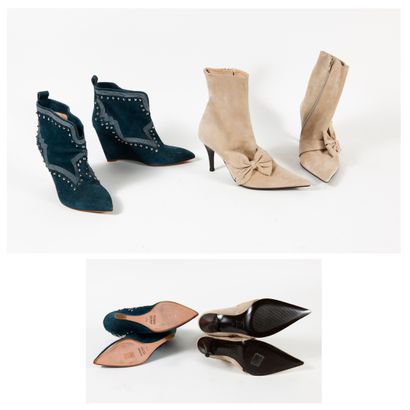 ALBANO, THE SELLER Lot including two pairs of pointed toe boots:

- ALBANO

Pair...