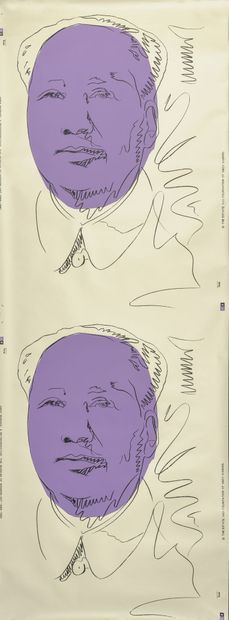 D'après Andy WARHOL Mao, 1989.

Sérigraphie en couleurs sur papier peint.

Mentions...