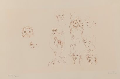 Léonor FINI (1907-1996) Studies and characters.

Lot of five drypoints on paper.

Signed...