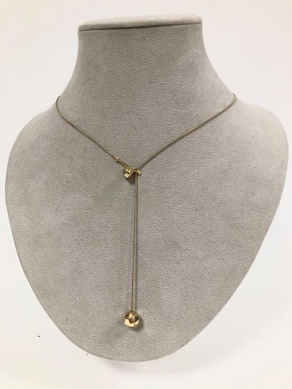 H. STERN Yellow gold (750) necklace with fine chevron chain and faceted beads, the...