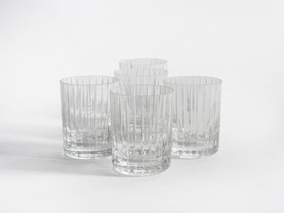 BACCARAT Suite of five goblets model Harmonie.

In cut crystal.

Signed with the...