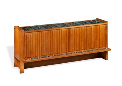 ROBERT GUILLERME (1913-1990) & JACQUES CHAMBRON (1914-2001) Sideboard with two sliding...