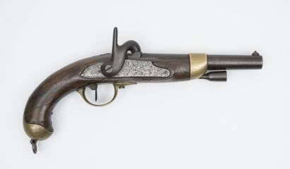 FRANCE, début du XIXème siècle (modifié) Flintlock cavalry pistol, modified with...