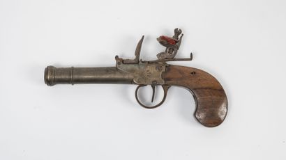 FRANCE ou ANGLETERRE, début du XIXème siècle Percussion pistol, with one shot, of...